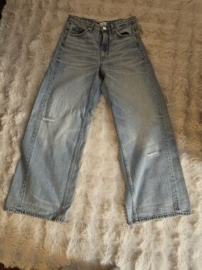 Zara Light Blue Barrel Jeans